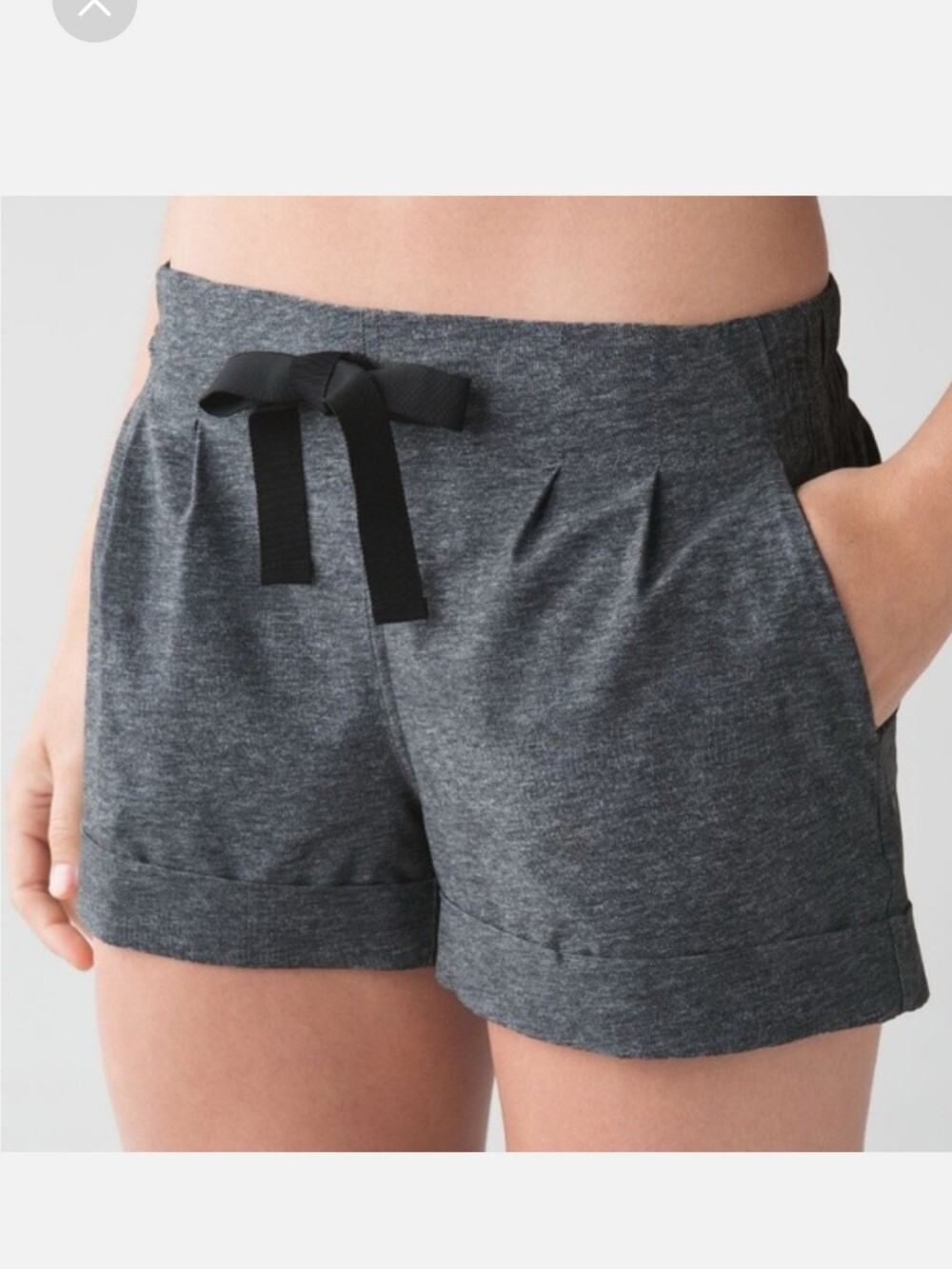 Lululemon Spring Break Away Short II Heathered Texture Printed Grey Deep Coal 6